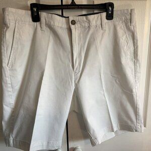 Nautica Flex Mens Classic Fit Shorts Chino 38W White Flat Front